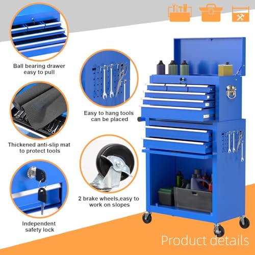 8 Drawer Rolling Tool Chest with Wheels and Lock Y250962