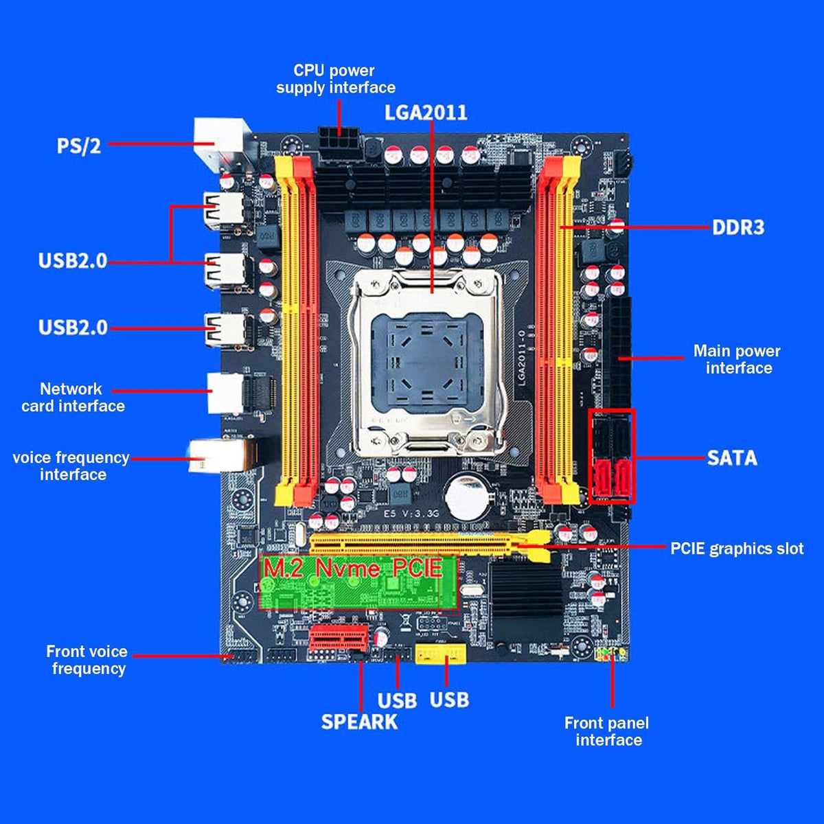 Gaming Motherboard with Indicator Light, DDR3 Memory, Support M.2 Hard Drives P795764