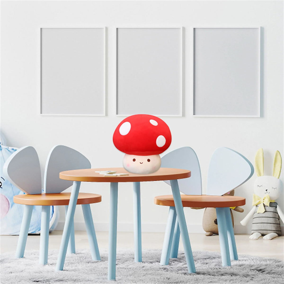Mushroom Shaped Plush Toy Reversible Stuffed Doll O8746
