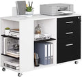 Black & White 3 Drawer Wood File Cabinet with Lock A2127