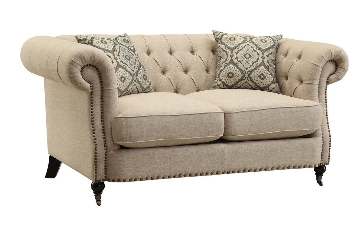 69" Oatmeal Loveseat Q138
