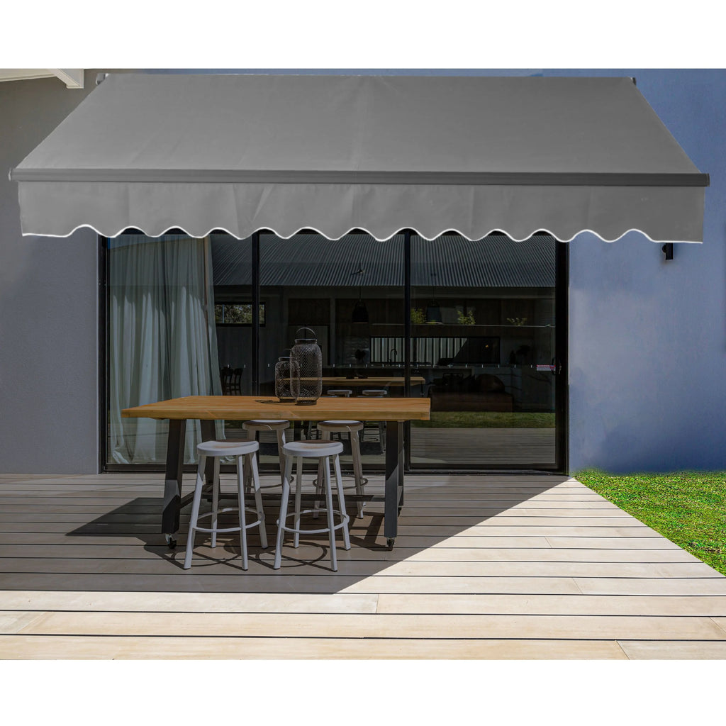 Gray Retractable Patio Awning Q74971