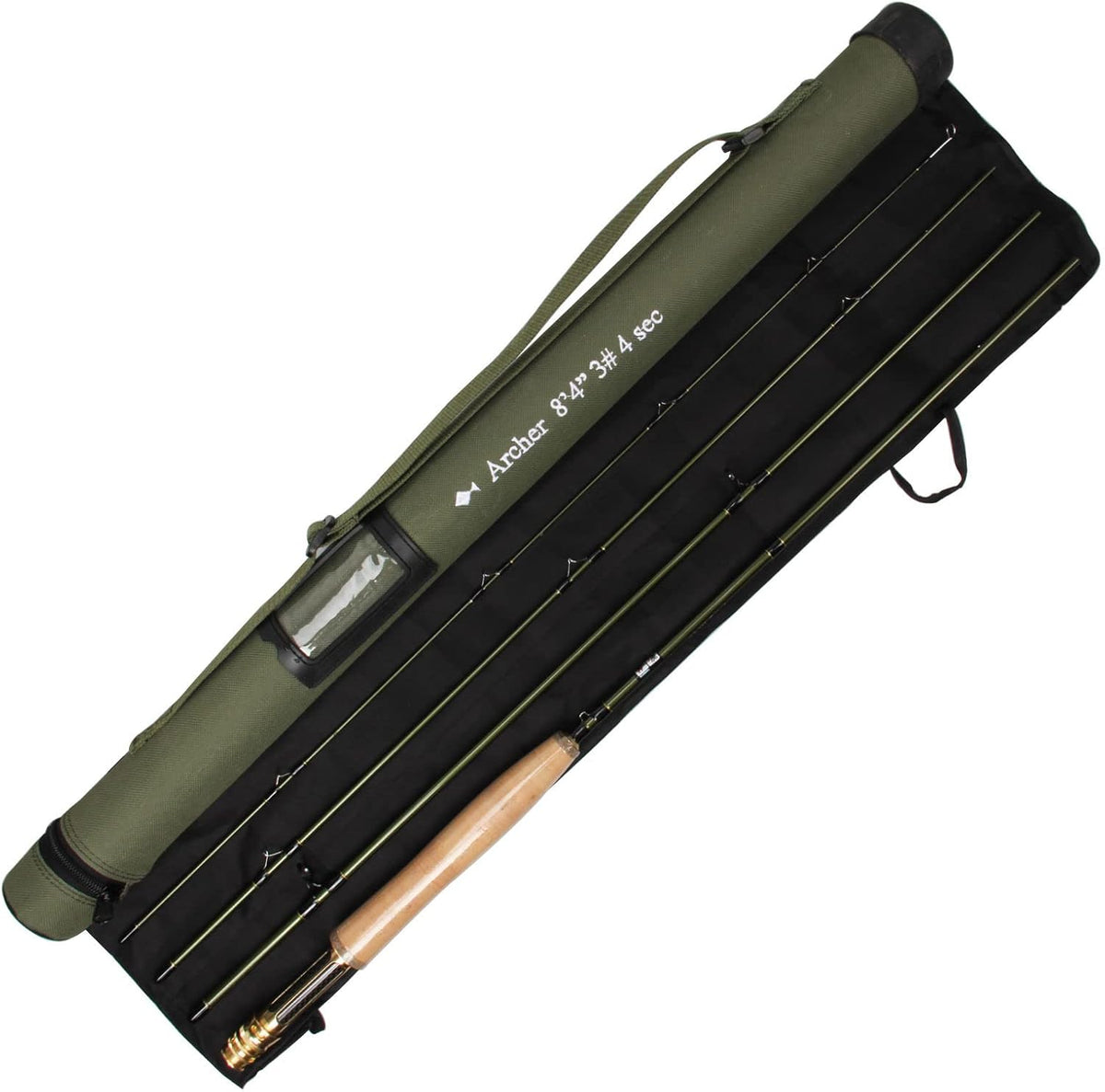 4 Section 3/4/5/8WT Fast Action Dark Green Fly Rod D260