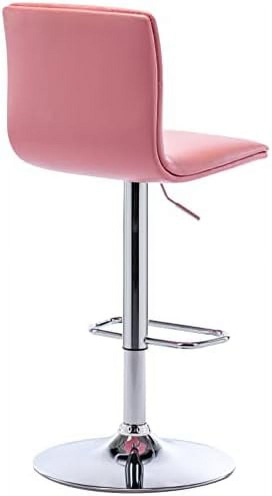 Tufted Adjustable PU Leather Swivel Barstools with Back Armless Counter Height Chairs Y839886