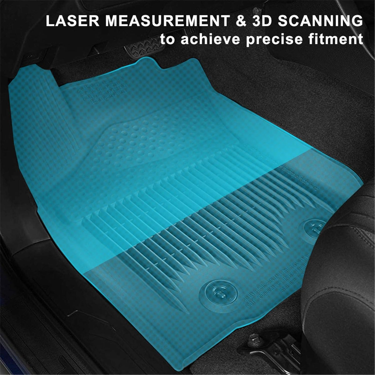 Black TPE Floor Mats for Toyota Tacoma Double Cab O255