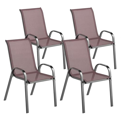 Stackable Patio Dining Chairs Set of 4 L785