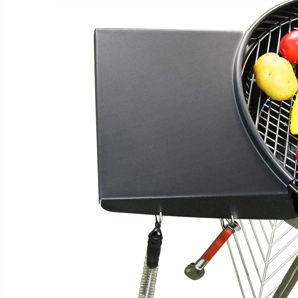 Black Powder Coated Steel Grill Table Shelf X52786