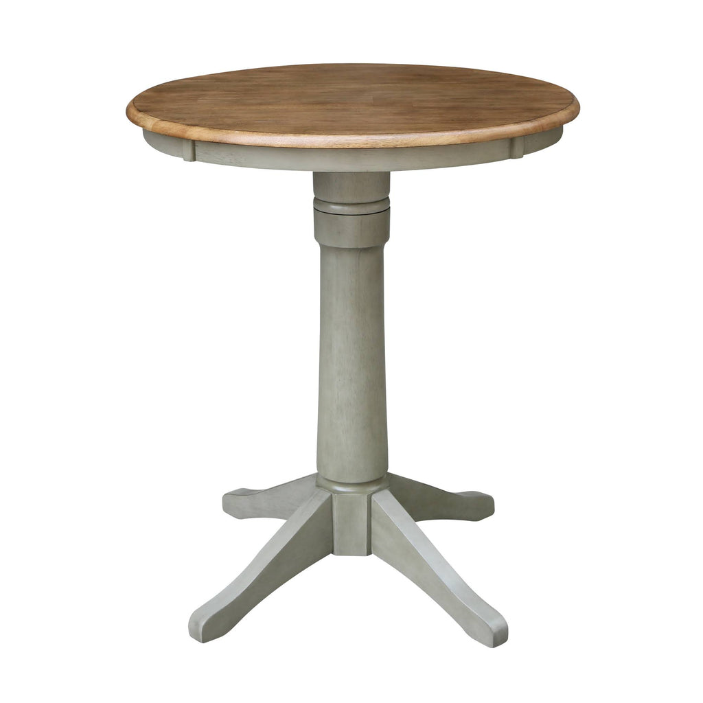 30x22 Round Top Pedestal Table - Counter Height - Hickory/Stone A190