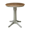 30x22 Round Top Pedestal Table - Counter Height - Hickory/Stone A190