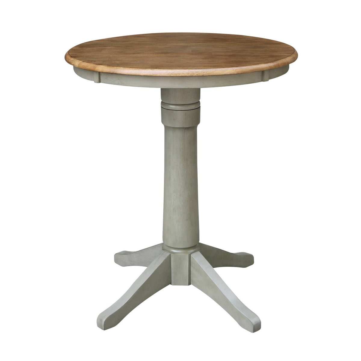 30x22 Round Top Pedestal Table - Counter Height - Hickory/Stone A190