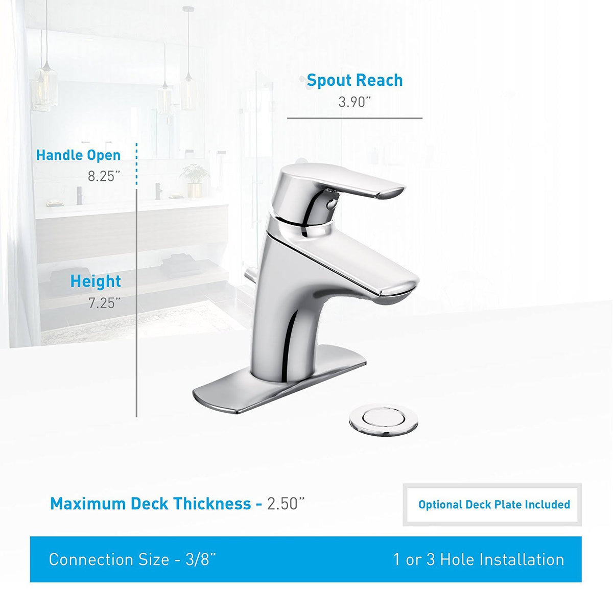 Single Handle Chrome Bathroom Faucet U74322