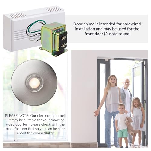 Hardwired Chime Kit with 16-Volt/30VA Transformer and Satin Nickel Button B352