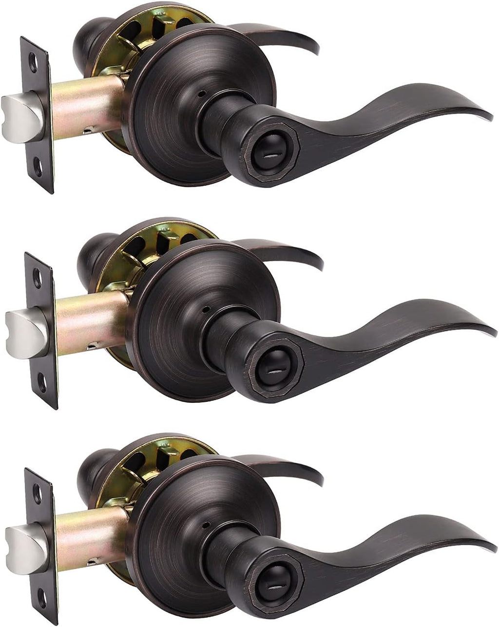 10 Pack Oil Rubbed Bronze Privacy Door Lever Lockset Z743803