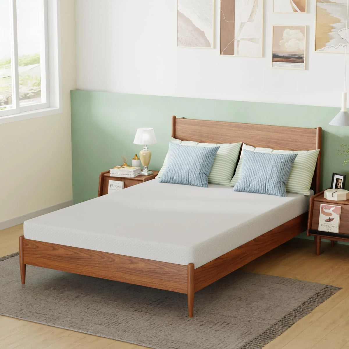 5 Inch Full Bamboo Charcoal Green Tea Gel Memory Foam Mattress Q924