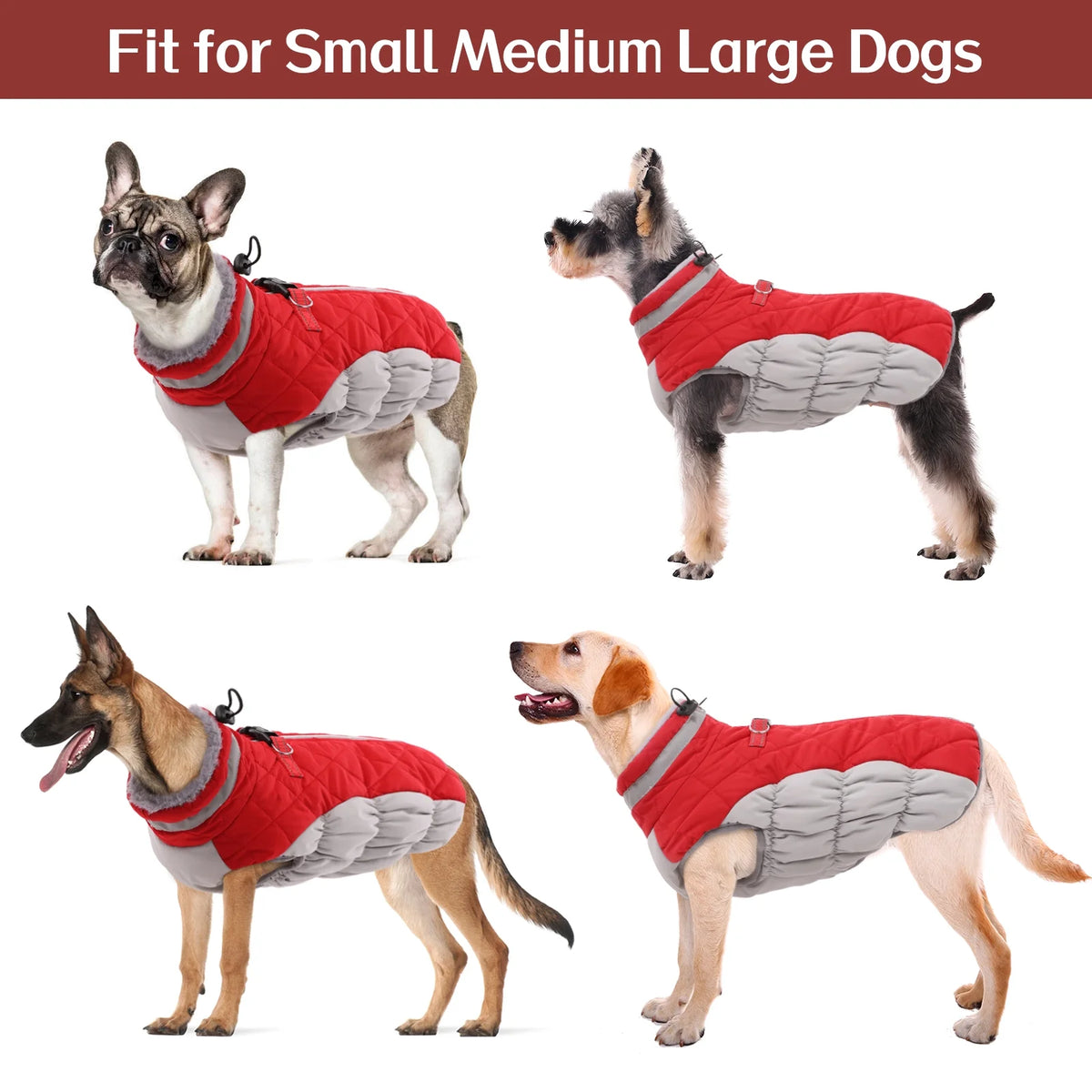 Red Reflective Dog Winter Coat M852
