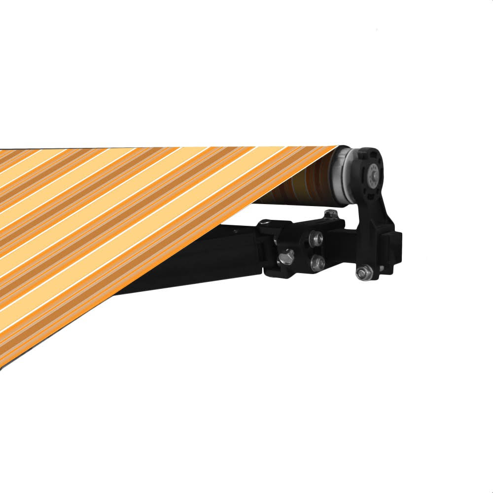 Black Frame Motorized Retractable Patio Canopy Awning 13'x10' Multi Yellow K789