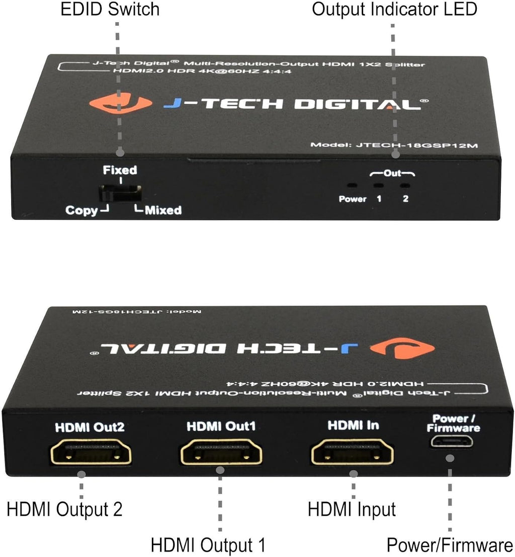 18GBps 1x4 HDMI 2.0 Splitter HDR10 Dolby Vision 4K@60Hz 4:4:4 U5595