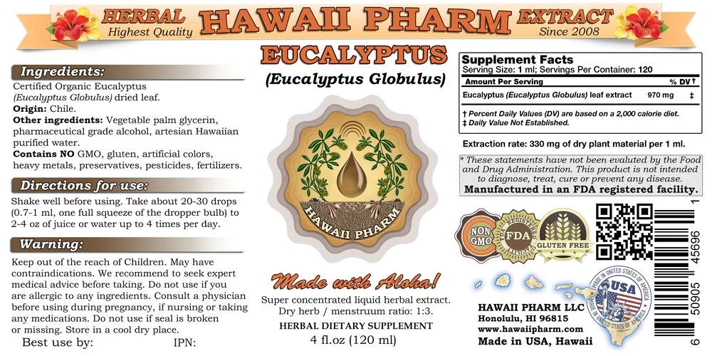 Organic Eucalyptus Leaf Liquid Extract 2 oz Z627