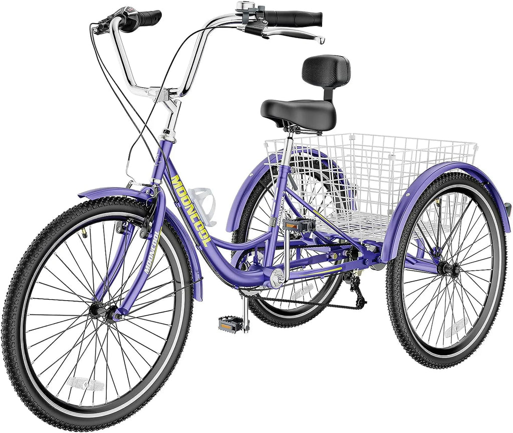 24 inch 7 Speed Adult Tricycle with Shopping Basket G480