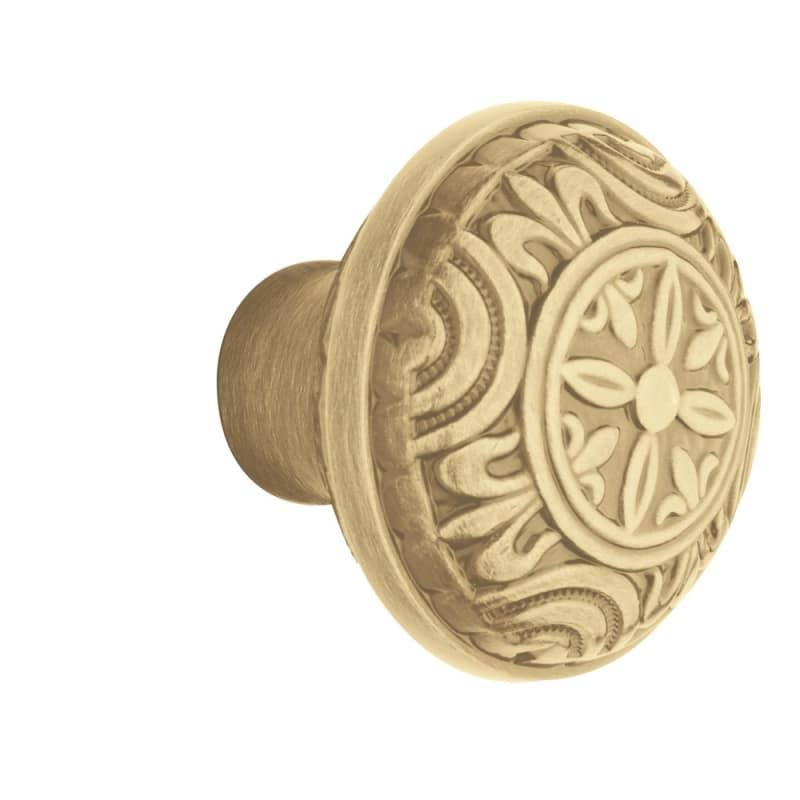 Single Knob Only Satin Brass and Brown Z5064