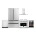 36 Gas Range, Wall Mount Range Hood, Dishwasher, Refrigerator with Ice Maker and Wine Cooler O58876