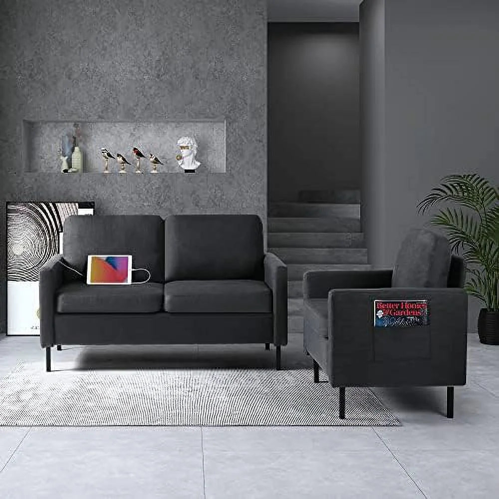 72" W 3 Seat Sectional Sofa Light Grey D840518
