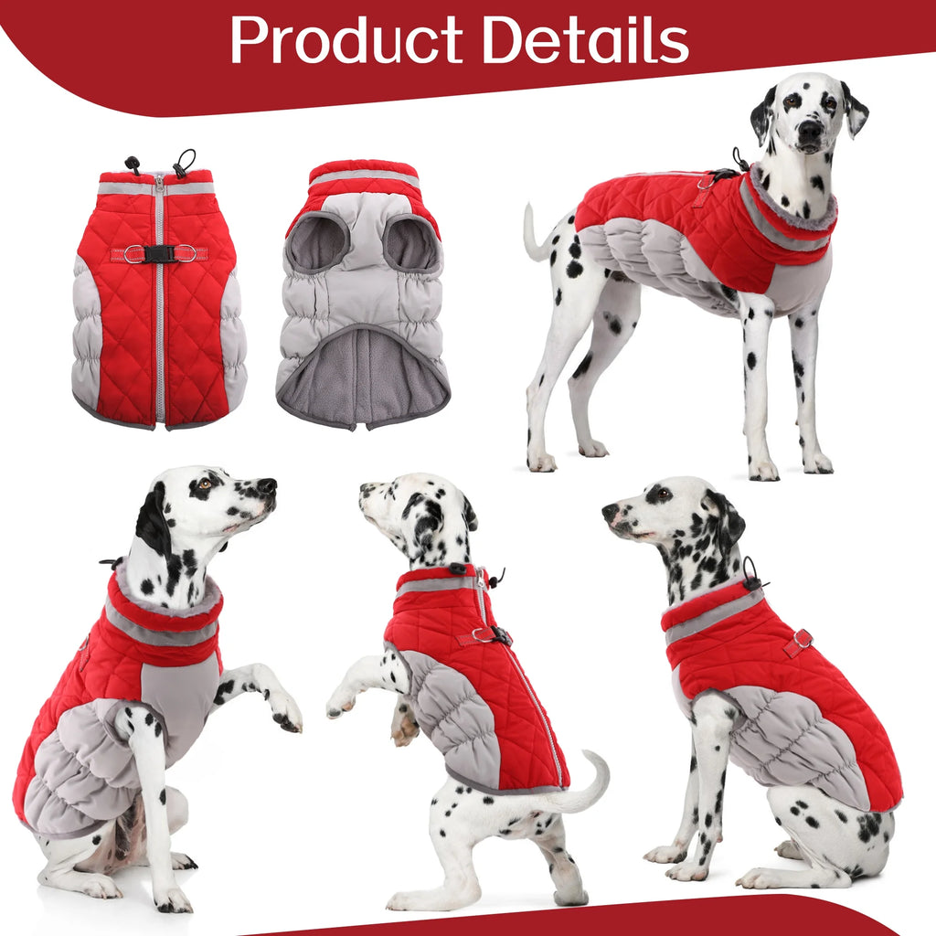Red Reflective Dog Winter Coat M852