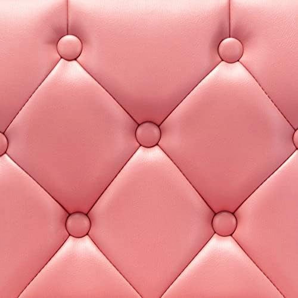 Tufted Adjustable PU Leather Swivel Barstools with Back Armless Counter Height Chairs Y839886