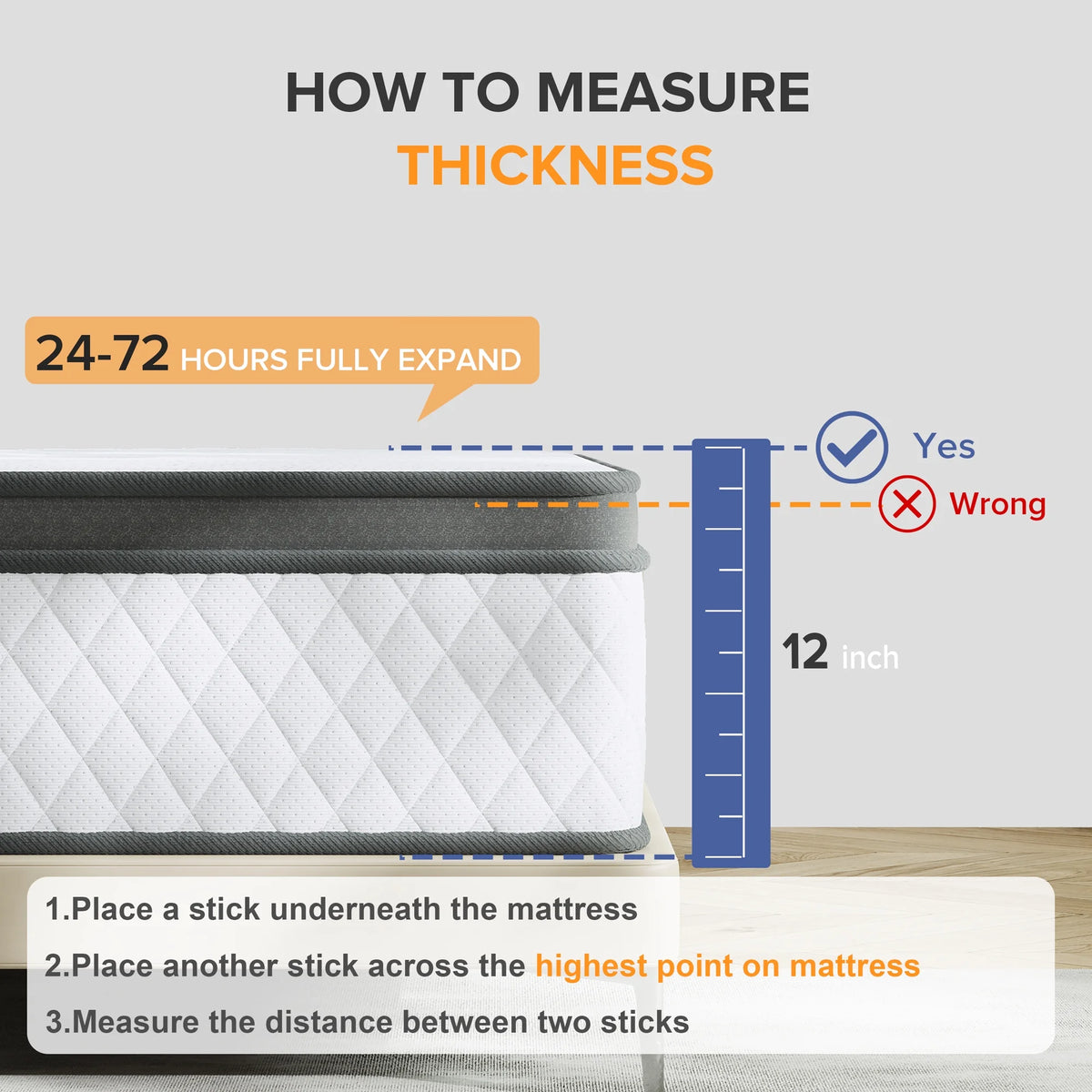 12 Inch Memory Foam Innerspring Hybrid Queen Mattress G813