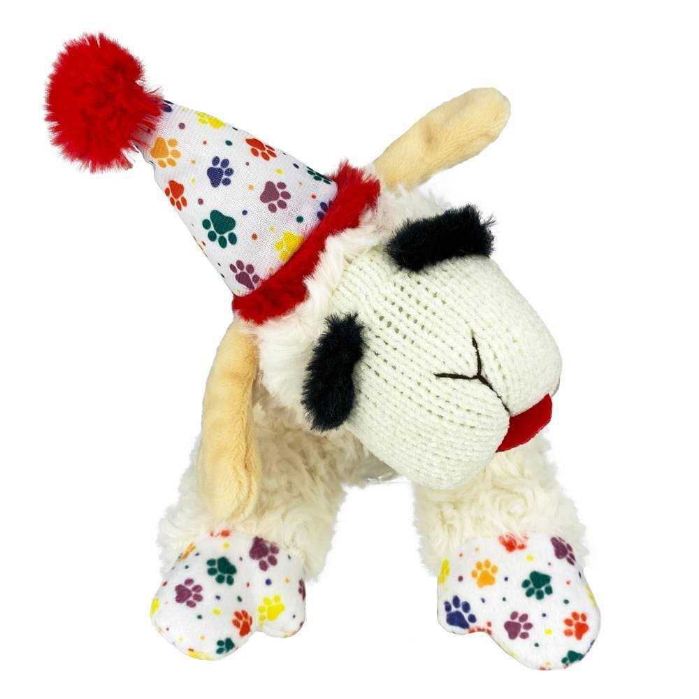 Lamb Chop Dog Toy with Birthday Hat O8318