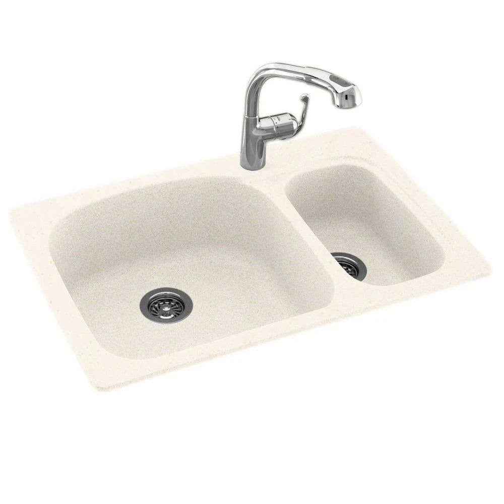 Solid Surface Double Basin Drop-In Kitchen Sink K3166