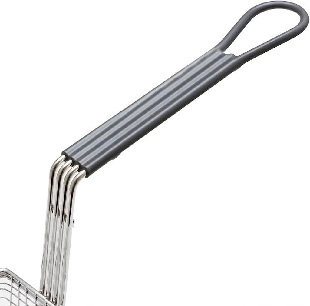 13-1/2" x 4-1/4" x 5-1/2" Rectangular Deep Fry Basket with Hook Nickel Plated Iron W679
