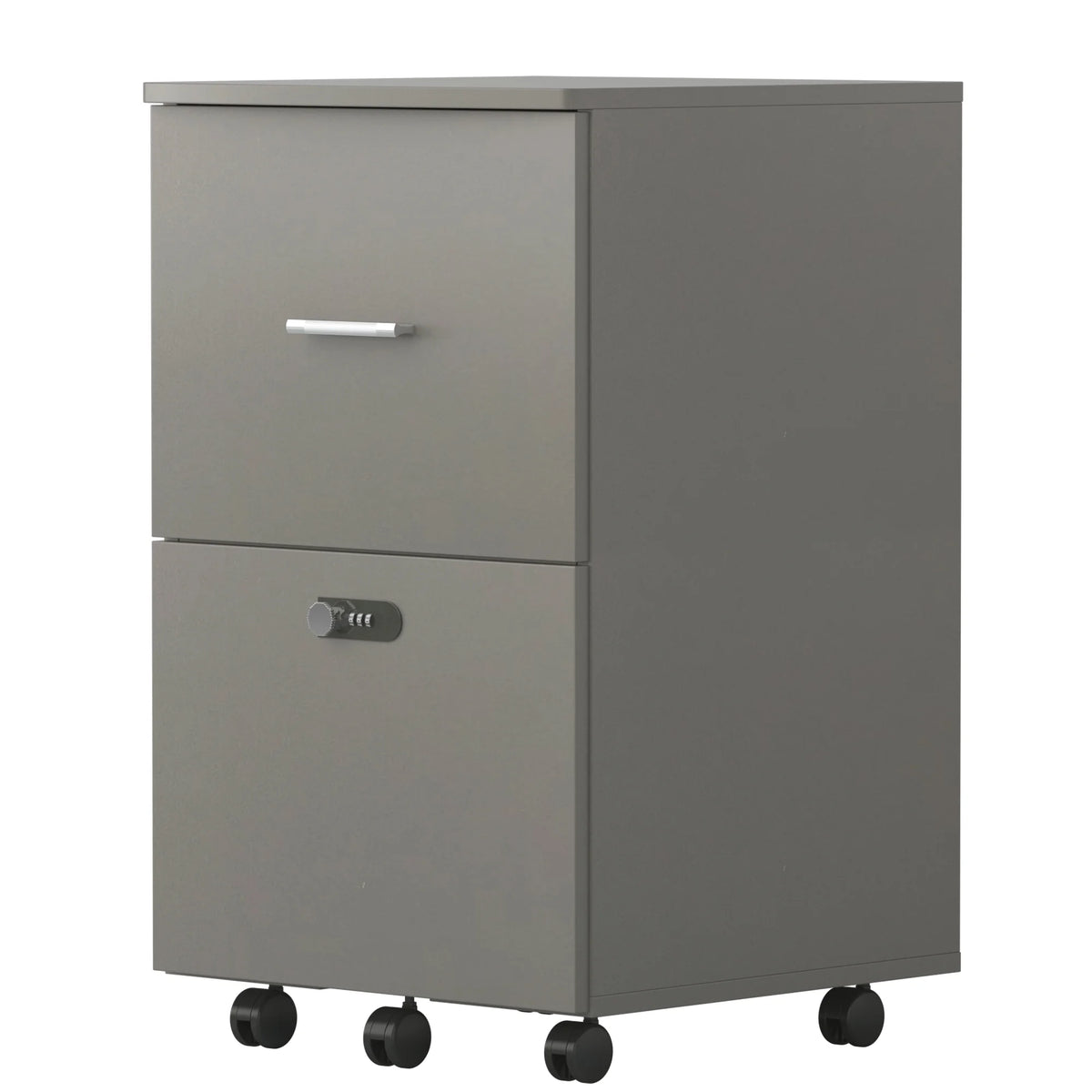 White Gray 2 Drawer Rolling File Cabinet Q3865