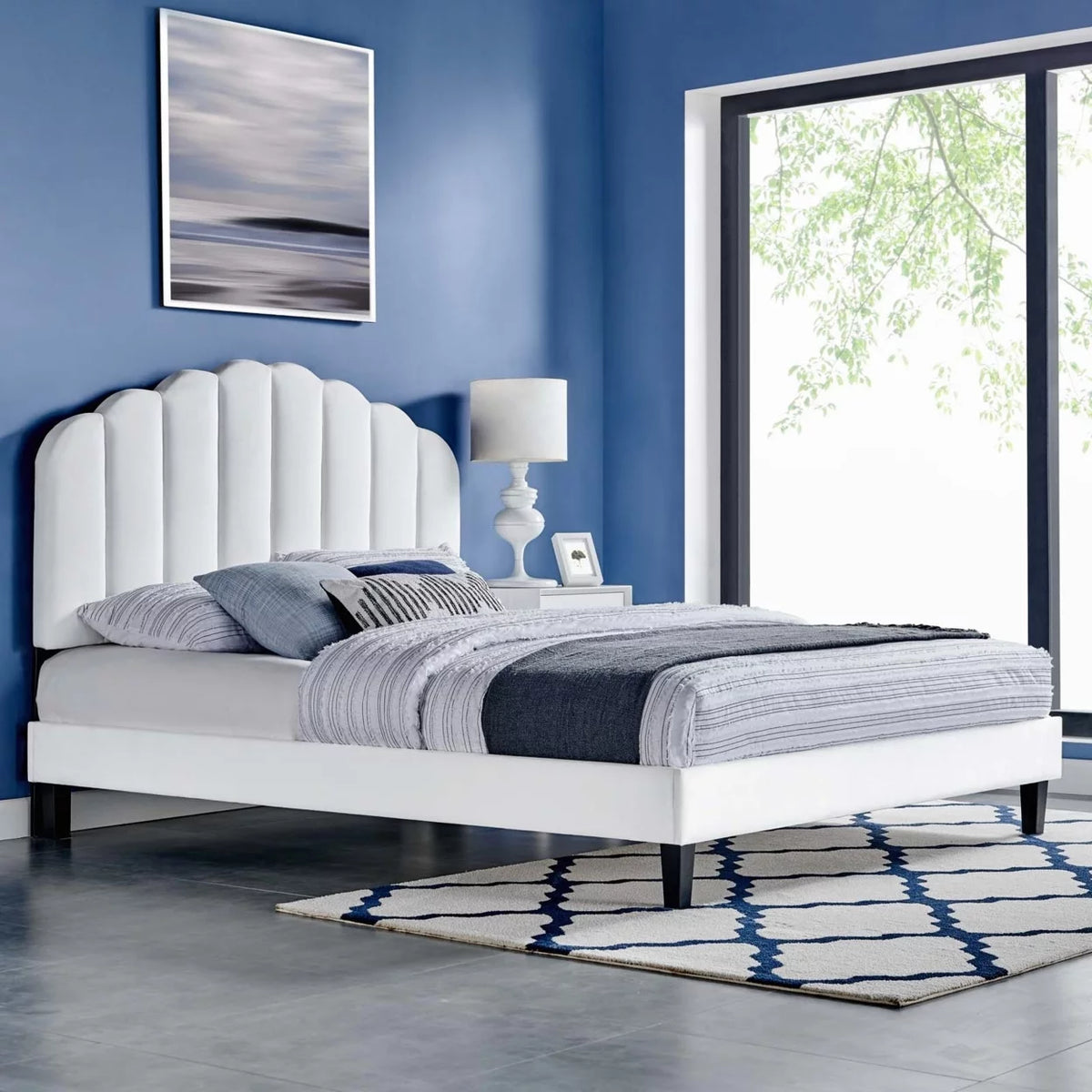 Velvet King Platform Bed V35943