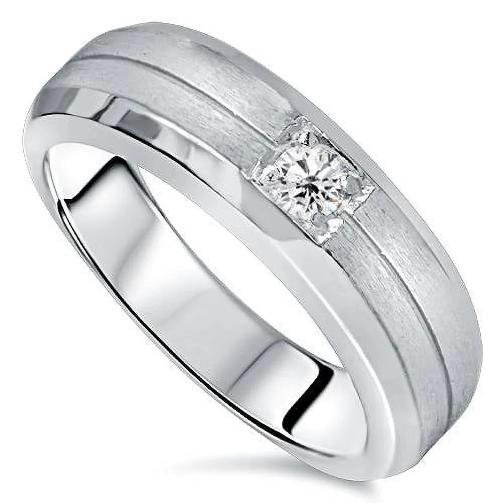 White Gold Solitaire Diamond Wedding Ring G660