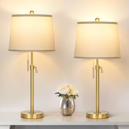 Black Set of 2 Height Adjustable 3-Way Dimmable Table Lamps P207888