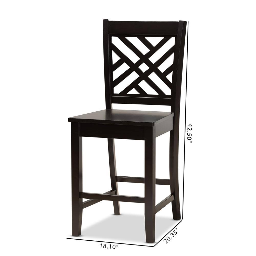 Walnut Brown 2-Piece Counter Stool Set R45943