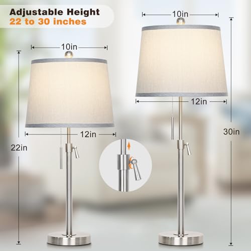 Black Set of 2 Height Adjustable 3-Way Dimmable Table Lamps P207888