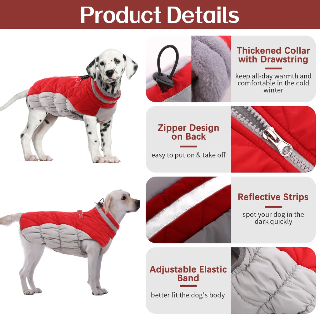 Red Reflective Dog Winter Coat M852