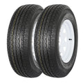 ST205/75R14 Trailer Tire with 14 White Wheel Set of 2 R435