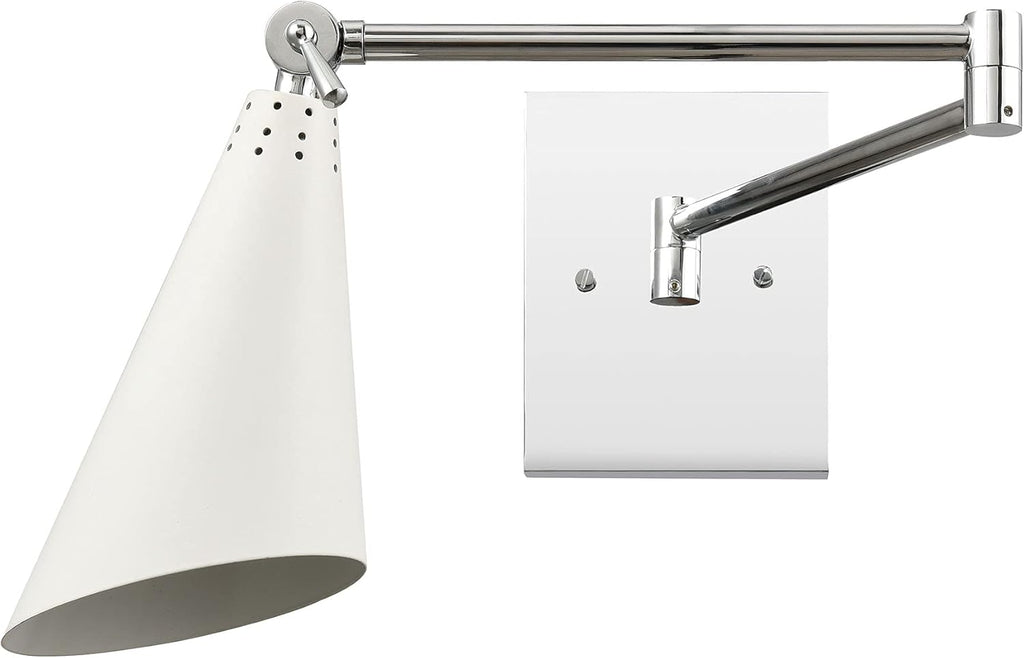 Polished Chrome White 1-Light Sconce M692