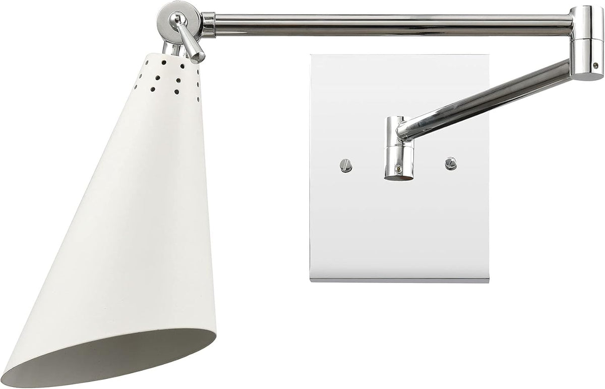 Polished Chrome White 1-Light Sconce M692