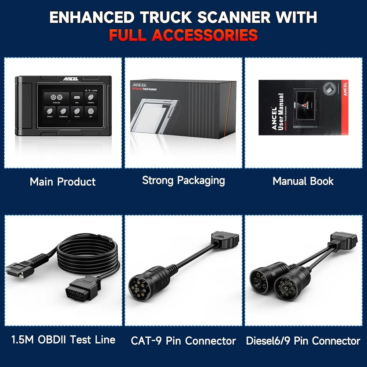 Diesel Truck Scanner Heavy Duty Diagnostic Tool Code Reader E989