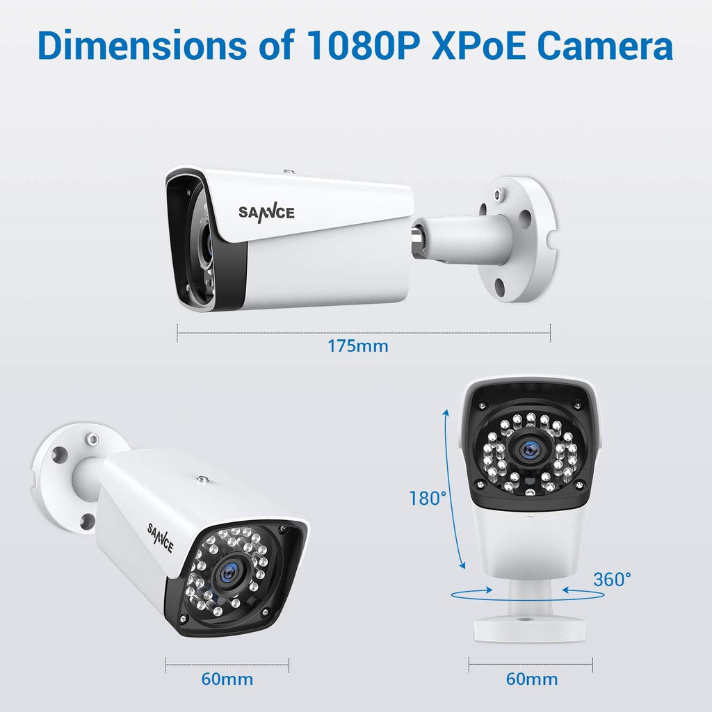 1080P 4 Pcs Outdoor Indoor CCTV Security Camera System with 1TB Hard Drive E176