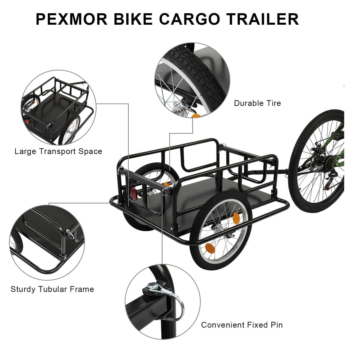 Foldable Bike Cargo Trailer with Universal Hitch L483