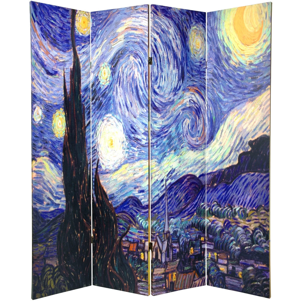 6 ft. Tall 4 Panel Canvas Room Divider L9577