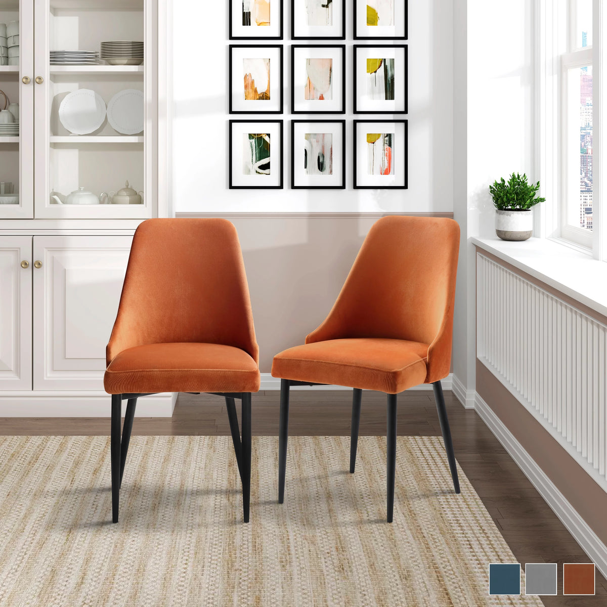 Orange Dining Chair Set of 2 O72993