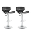 Black Curved Adjustable Bar Stool Set of 2 W173