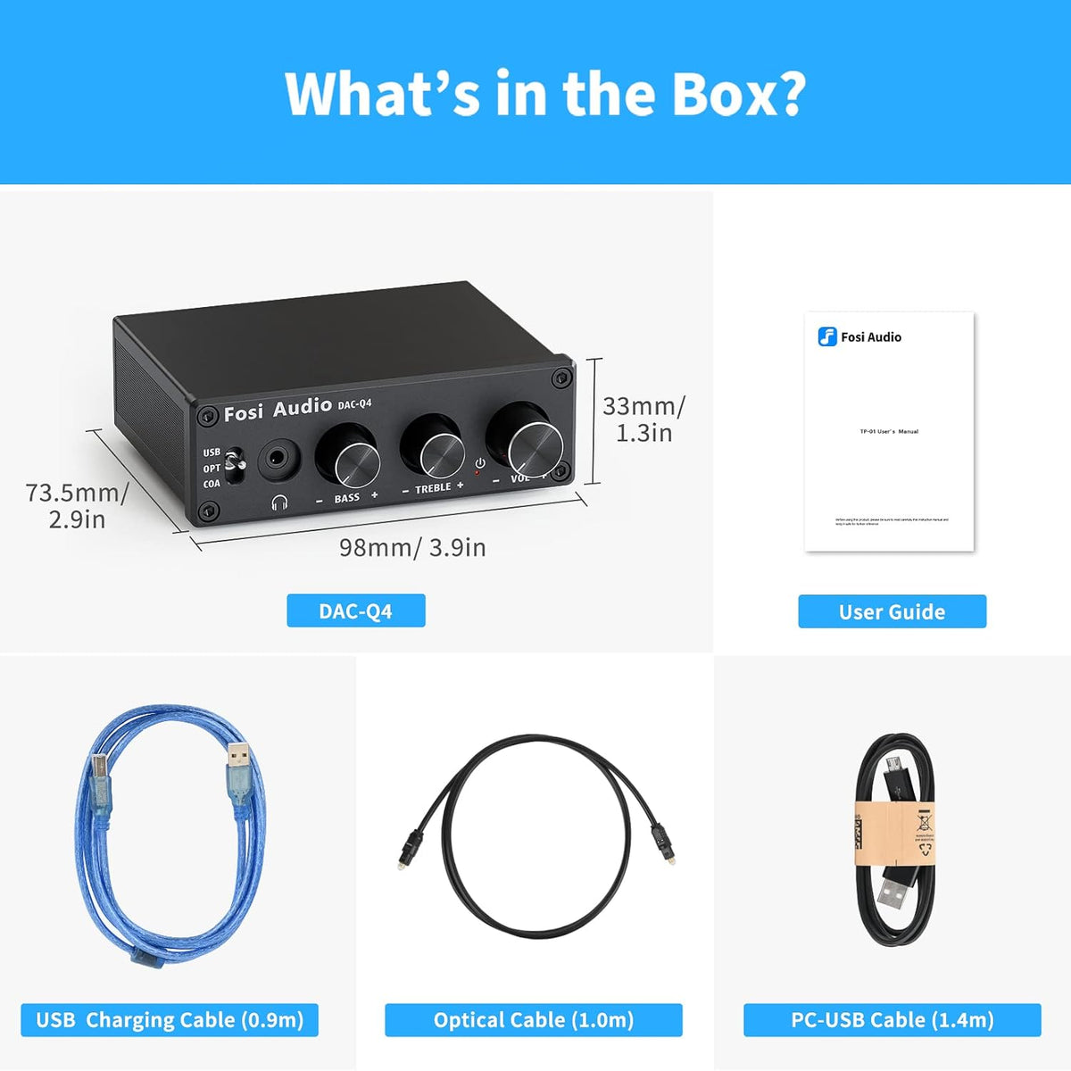 24-Bit 192 KHz USB Optical Coaxial to RCA AUX Digital-to-Analog Audio Converter U24036