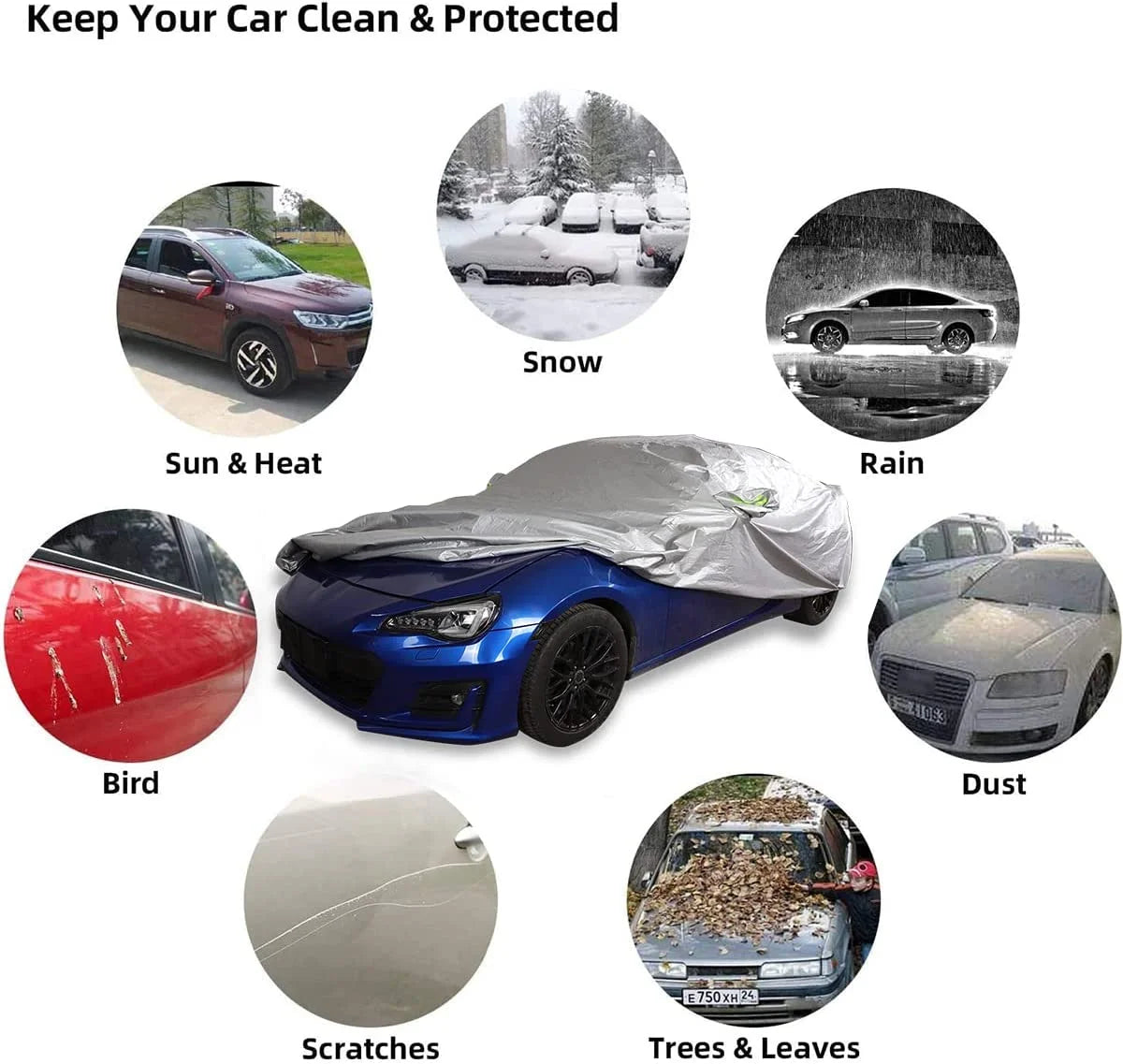 Heavy Duty Weatherproof Full Car Cover T820098